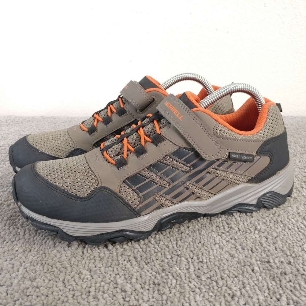Merrell Moab Voyager Low Boys Size 7 Hiking Shoes Brown MK263764 Water Repellent